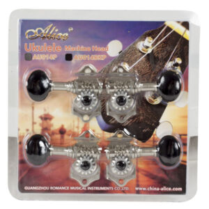 Alice - Clavijeros Ukelele Negros-Plata Au014Bkp