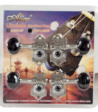 Alice - Clavijeros Ukelele Negros-Plata Au014Bkp