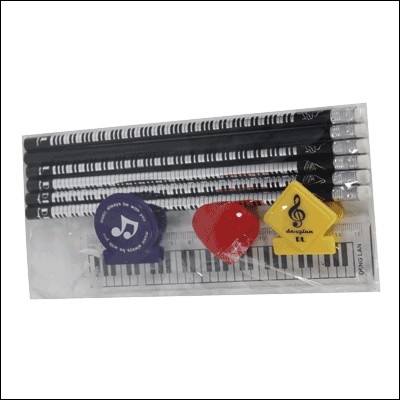 Ortola - Set 6 Lapices+Regla+2 Clips Pinza Dl-9121