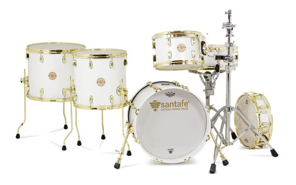 Santafe Drums - Set A. Mallau Blanco Opaco 18/12/14/16/14/14 Bellotas Oro